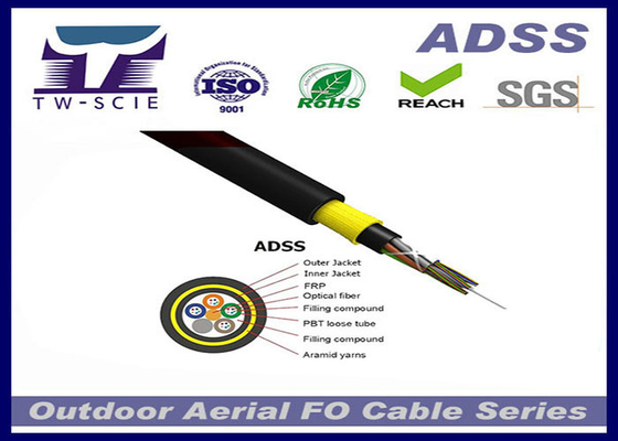 パフォーマンスで優秀なジャケットの多中心 G657A2 ADSS の緩い管の光ファイバ ケーブルを倍増して下さい