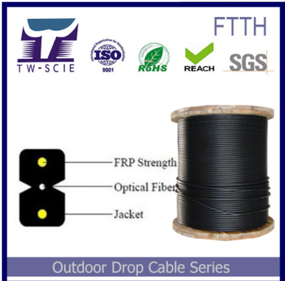 FTTH 2の中心の屋内保護された光ファイバ ケーブル、置くこと容易な繊維のドロップ・ケーブル