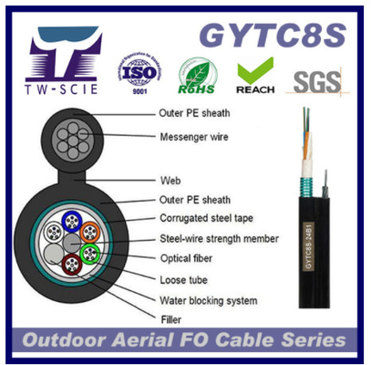 GYTC8s 36の中心のtelecommunictionで使用される鋼鉄装甲光ファイバケーブルの直接埋められた光ファイバケーブル