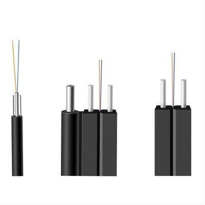 ホットディップガルバン化 FTTHドロップケーブル パーソナライズされた形 PE PVC LSZH HDPE ジャケット 0.45mm スチール