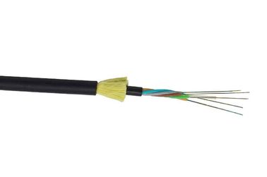 12 コア ADSS 光ファイバーケーブル非金属黒色外側シース電力通信用の簡単な取り付け