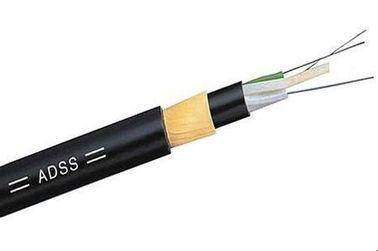 12 コア ADSS 光ファイバーケーブル非金属黒色外側シース電力通信用の簡単な取り付け