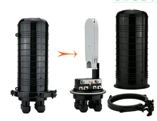 36の中心光ファイバーケーブルの接合箇所の閉鎖の横のタイプ黒い色