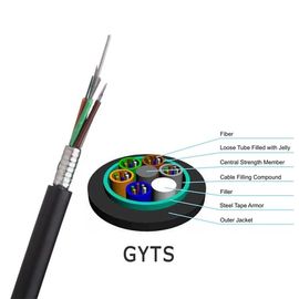 直接埋葬の多緩い管が付いているGYTS空気の屋外の光ファイバケーブルは鋼鉄装甲ケーブルをのための波形を付けた