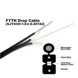 FTTHの屋内ドロップ・ケーブルGJYXCH 2の中心の単一モード図8形の光ケーブル