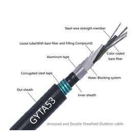 地下ケーブル GYTA 53 12コアファイバー光学ケーブル ダブルアーマーとPEシェイプ