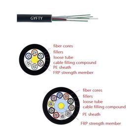 GYFTY 60の中心の緩い管の非金属黒いジャケットの屋外の光ファイバケーブル