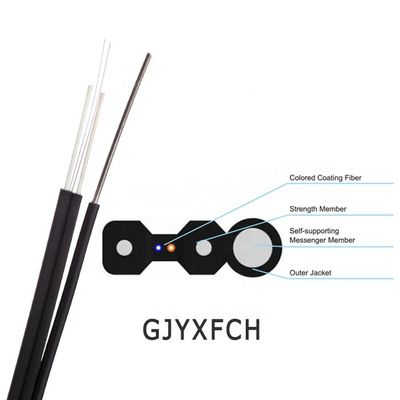 LSZHの外装の弓タイプFTTHのドロップ・ケーブル4は多重モードの芯を取る